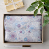 Modernes Minimalistisches botanisches Blau und Lil Seidenpapier (Geschenk)