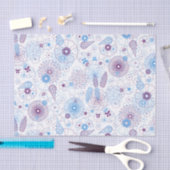 Modernes Minimalistisches botanisches Blau und Lil Seidenpapier (Handwerk)