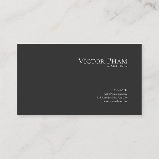 Modernes Minimalistisches botanisches Grau und Sch Visitenkarte (Rückseite)