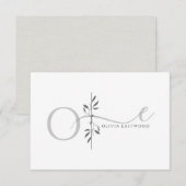 Modernes minimalistisches botanisches Monogramm Mitteilungskarte (Vorne/Hinten)