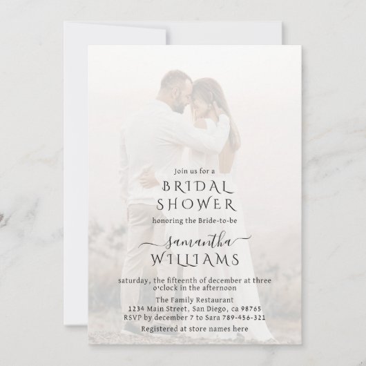 Modernes, minimalistisches Brautparty aus Foto Einladung (Vorderseite)