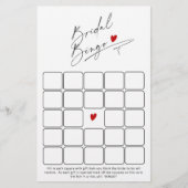 Modernes Minimalistisches Brautparty-Bingospiel (Vorderseite)