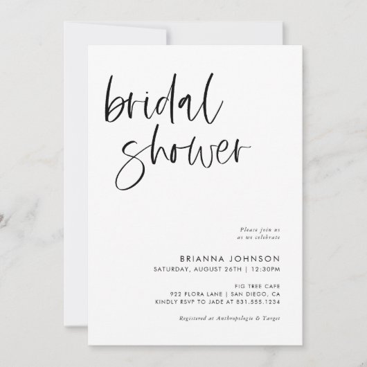 Modernes Minimalistisches Brautparty | Boho Bridal Einladung (Vorderseite)