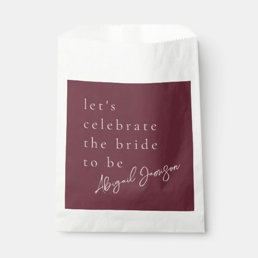 Modernes Minimalistisches Brautparty Geschenktütchen (Vorderseite)