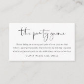 Modernes Minimalistisches Brautparty mit Drehbuch Begleitkarte (Vorderseite)