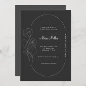 Modernes Minimalistisches Brautparty mit Holzkohle Einladung (Vorne/Hinten)