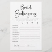 Modernes Minimalistisches Brautparty Scattergories (Vorderseite)