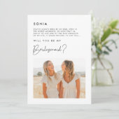 Modernes Minimalistisches Bridesmaid-Foto Einladung (Stehend Vorderseite)