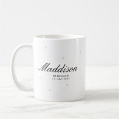 Modernes Minimalistisches Bridesmaid-Geschenk Pink Kaffeetasse (Links)