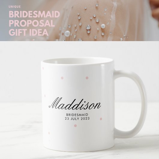 Modernes Minimalistisches Bridesmaid-Geschenk Pink Kaffeetasse