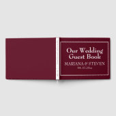 Modernes Minimalistisches Burgund Gästebuch (Voll)