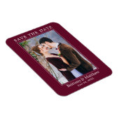 Modernes Minimalistisches Burgund Save the Date Magnet (Rechte Seite)