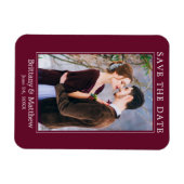 Modernes Minimalistisches Burgund Save the Date Magnet (Horizontal)