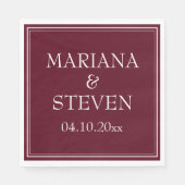 Modernes Minimalistisches Burgund Serviette (Vorderseite)