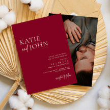Modernes Minimalistisches Burgundy-Hochzeitsszette