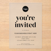 Modernes Minimalistisches Business-Event Acryleinladungen (Vorderseite)