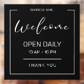 Modernes, Minimalistisches Business-Stunden-Café Fensteraufkleber (Blatt 2)