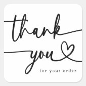 Modernes Minimalistisches Business Vielen Dank, Sc Quadratischer Aufkleber (Vorderseite)