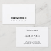 Modernes Minimalistisches BW Beruflich Elegantes S Visitenkarte (Vorne/Hinten)