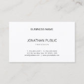 Modernes Minimalistisches BW Beruflich Elegantes S Visitenkarte (Rückseite)