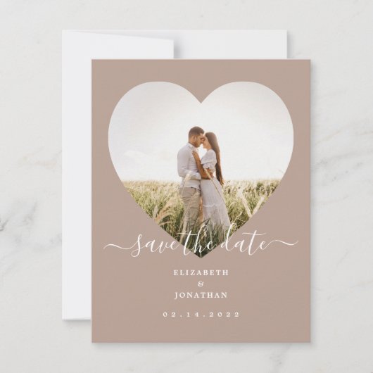 Modernes Minimalistisches Champagne Boho Wedding F Save The Date (Vorderseite)