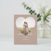 Modernes Minimalistisches Champagne Boho Wedding F Save The Date (Stehend Vorderseite)