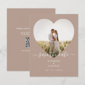 Modernes Minimalistisches Champagne Boho Wedding F Save The Date (Vorne/Hinten)