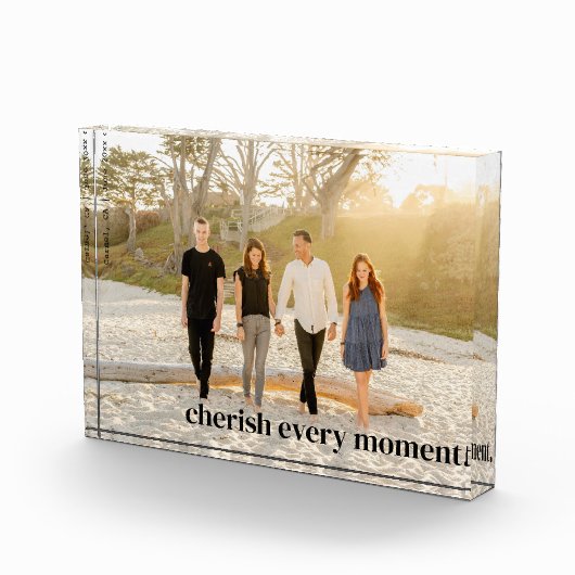 Modernes Minimalistisches Cherish Memory Fotoblock (Rechts)