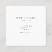Modernes Minimalistisches Chic Script Trendy Elega Quadratische Visitenkarte (Rückseite)