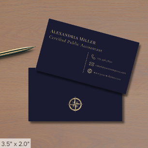 Modernes Minimalistisches Compass-Logo Visitenkarte