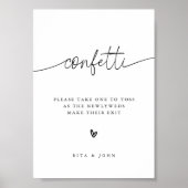 Modernes Minimalistisches Confetti abschicken Hoch Poster (Vorne)