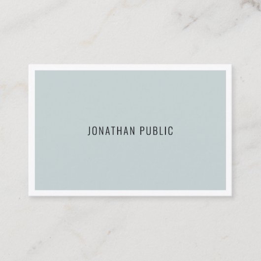 Modernes Minimalistisches, Cooles Blue Green Sleek Visitenkarte (Vorderseite)