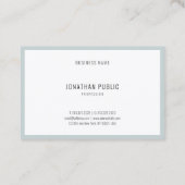 Modernes Minimalistisches, Cooles Blue Green Sleek Visitenkarte (Rückseite)