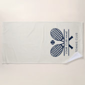Modernes Minimalistisches Country Club Tennis-Team Strandtuch (Vorderseite)