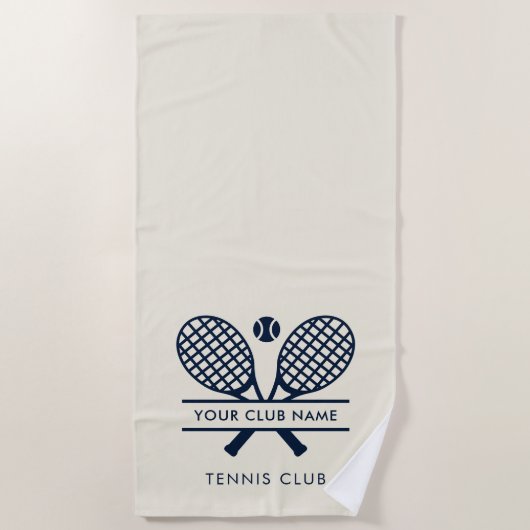 Modernes Minimalistisches Country Club Tennis-Team Strandtuch (Vorderseite)