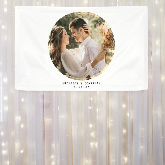 Modernes Minimalistisches Couple Wedding Foto Banner