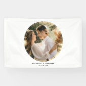 Modernes Minimalistisches Couple Wedding Foto Banner (Horizontal)