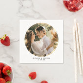 Modernes Minimalistisches Couple Wedding Foto Serviette (Beispiel)