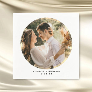 Modernes Minimalistisches Couple Wedding Foto Serviette