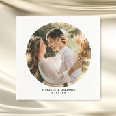 Modernes Minimalistisches Couple Wedding Foto Serviette