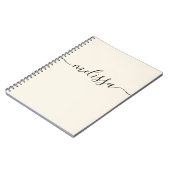 Modernes Minimalistisches Cream-Signature-Skript Notizblock (Linke Seite)