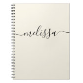 Modernes Minimalistisches Cream-Signature-Skript Notizblock (Vorderseite)