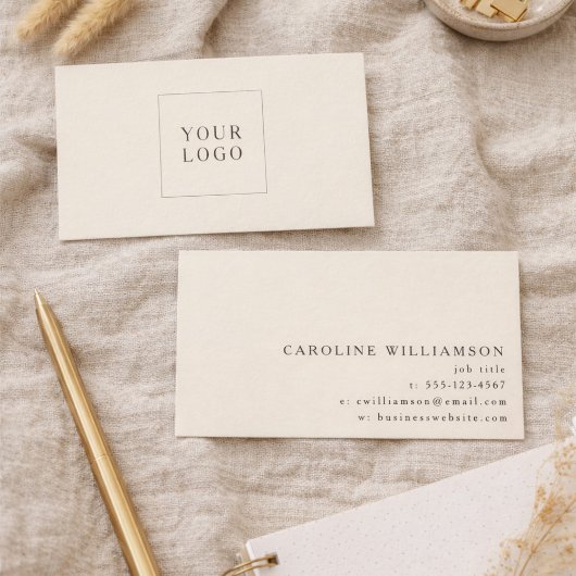 Modernes Minimalistisches Creme-Braun-Professionel Visitenkarte