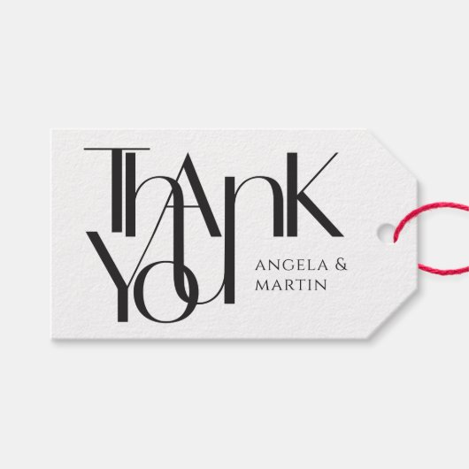 Modernes Minimalistisches Danke Geschenkanhänger (Vorderseite (Horizontal))