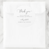 Modernes Minimalistisches Danke Runder Aufkleber (Tasche)