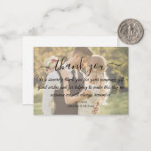 modernes minimalistisches Dankeschön an Ehepaar Fo Mitteilungskarte (Vorderseite/Rückseite Beispiel)