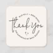 Modernes Minimalistisches Dankeschön an kleine Unt Quadratische Visitenkarte (Vorderseite)