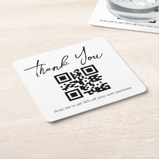 modernes minimalistisches Dankeschön Business-qm-C Rechteckiger Pappuntersetzer (angewinkelt)
