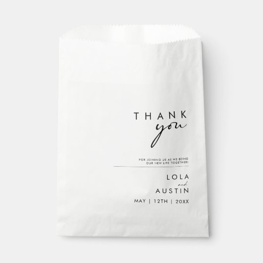 Modernes Minimalistisches Dankeschön für die Tasch Geschenktütchen (Vorderseite)