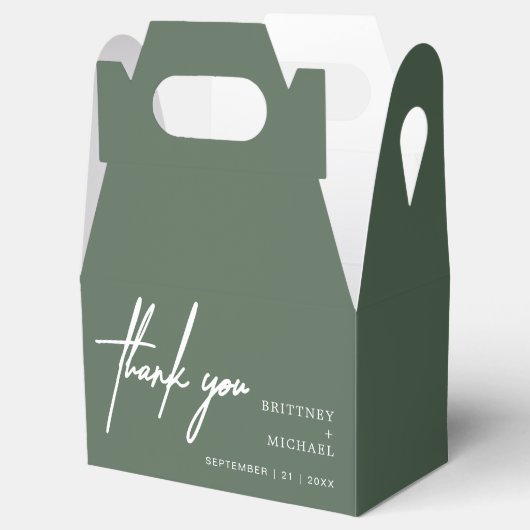 Modernes Minimalistisches Dankeschön für Hochzeits Geschenkschachtel (Geöffnet)